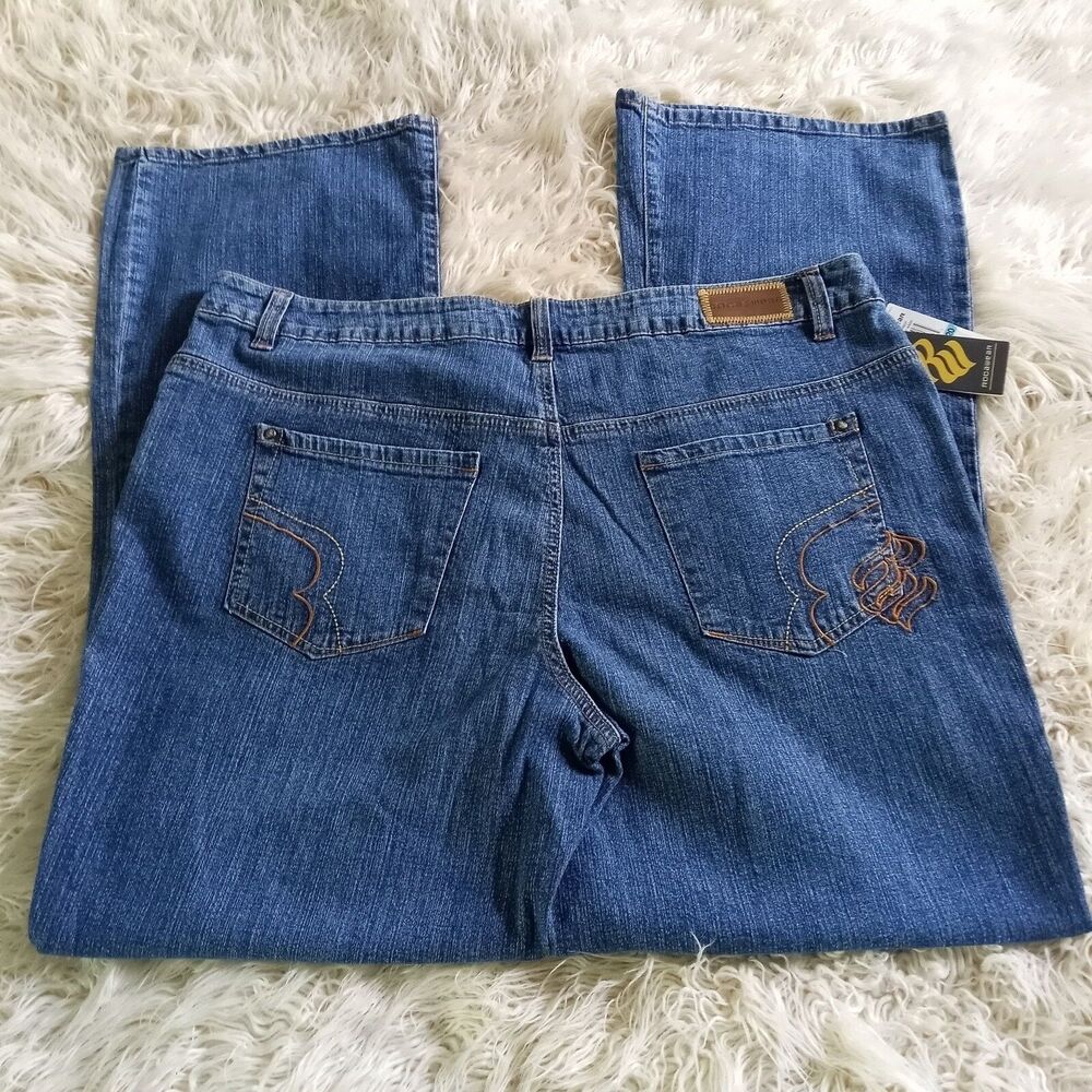 Vintage Rocawear Jeans 1990s NOS NWT sz 20 Blue Denim Hip Hop Streetwear Rapper